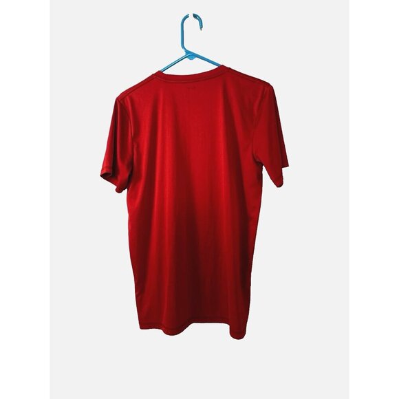 Adidas XL Red Climalite Logo Tee Short Sleeve Sport Y2K Streetwear Unisex Active - Picture 3 of 8